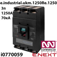 Силовий автоматичний вимикач E.NEXT e.industrial.ukm.1250Re.1250 з електронним розчіплювачем 1250А 3Р Силовий автоматичний вимикач E.NEXT e.industrial.ukm.1250Re.1250 з електронним розчіплювачем 1250А 3Р