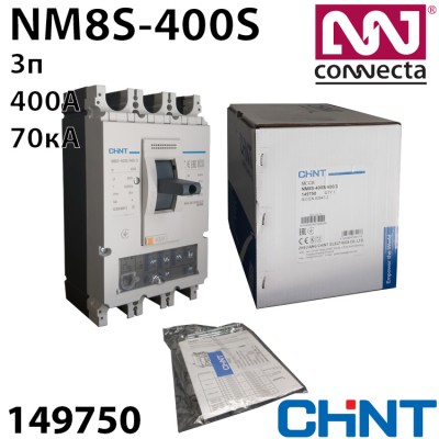 Автоматичний вимикач з регульованим розчеплювачем CHINT NM8S-400S 400A 3P