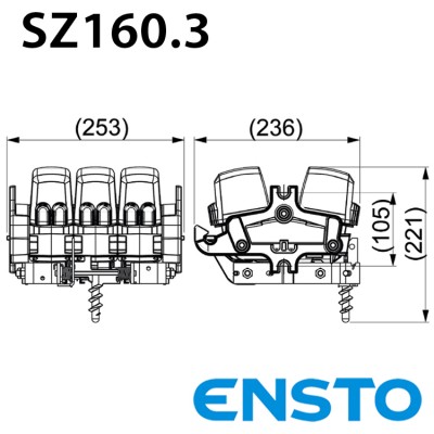 Рубильник щогловий ENSTO SZ160.3 на 3 полюси