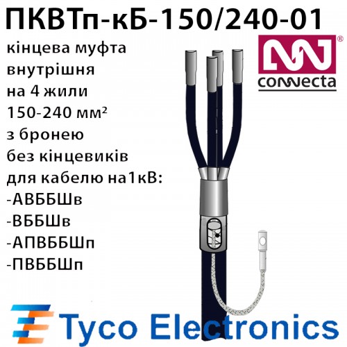 Муфта кінцева 1кВ 150-240мм.кв БРОНЯ БЕЗ кінцевиків (сбірка EPKT-0063-CEE01)